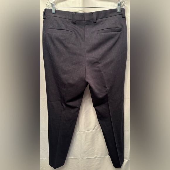 HUGO BOSS Men's TOM 224X Modern-Fit Wool Blend Pants 34R Navy Plaid $198 New - Picture 5 of 11